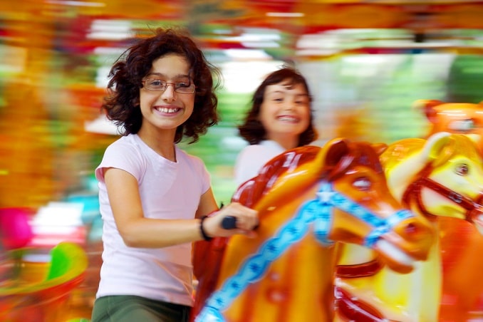 The carousel at the Bergen County Zoo is open.