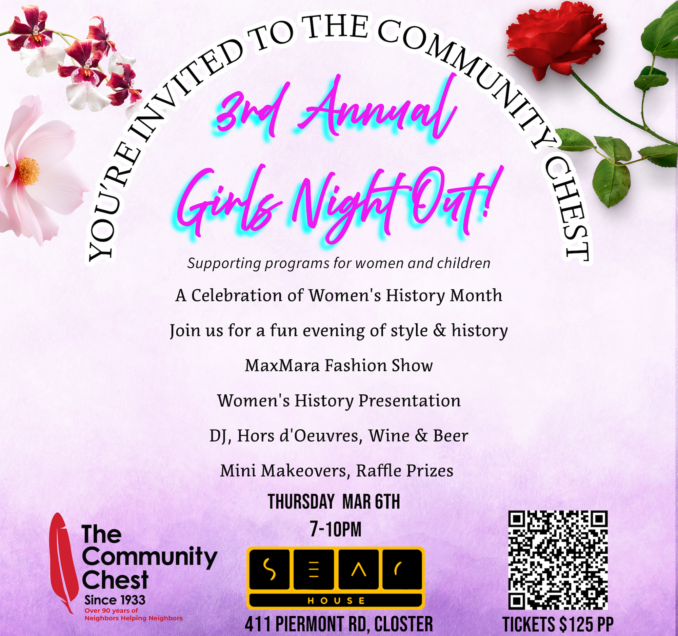 The Community Chest Girls Night Out at SEAR House in Closter. Get details on mybergen.com.