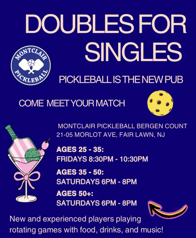 Visit mybergen.com to see what's happening at Montclair Pickleball in Fair Lawn, NJ.