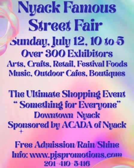 Don't miss the Nyack Famous Street Fair on July 12, 2026! Get details on mybergen.com.
